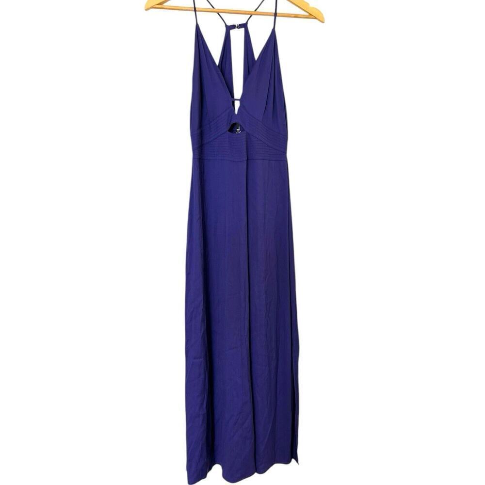 Reiss Ellis Plunge Bodycon Midi Dress Purple Size 2